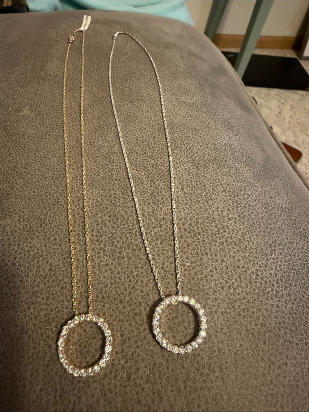 Crystal Circle Pendant Necklace - Gold and Silver Options